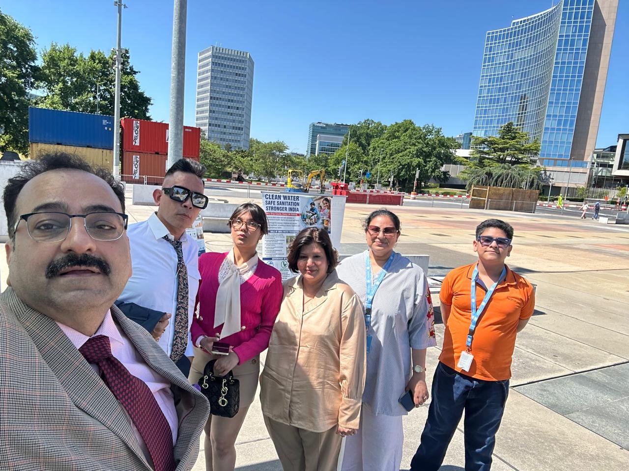 Dhananjay with the India Water Foundation delegation at the United Nations